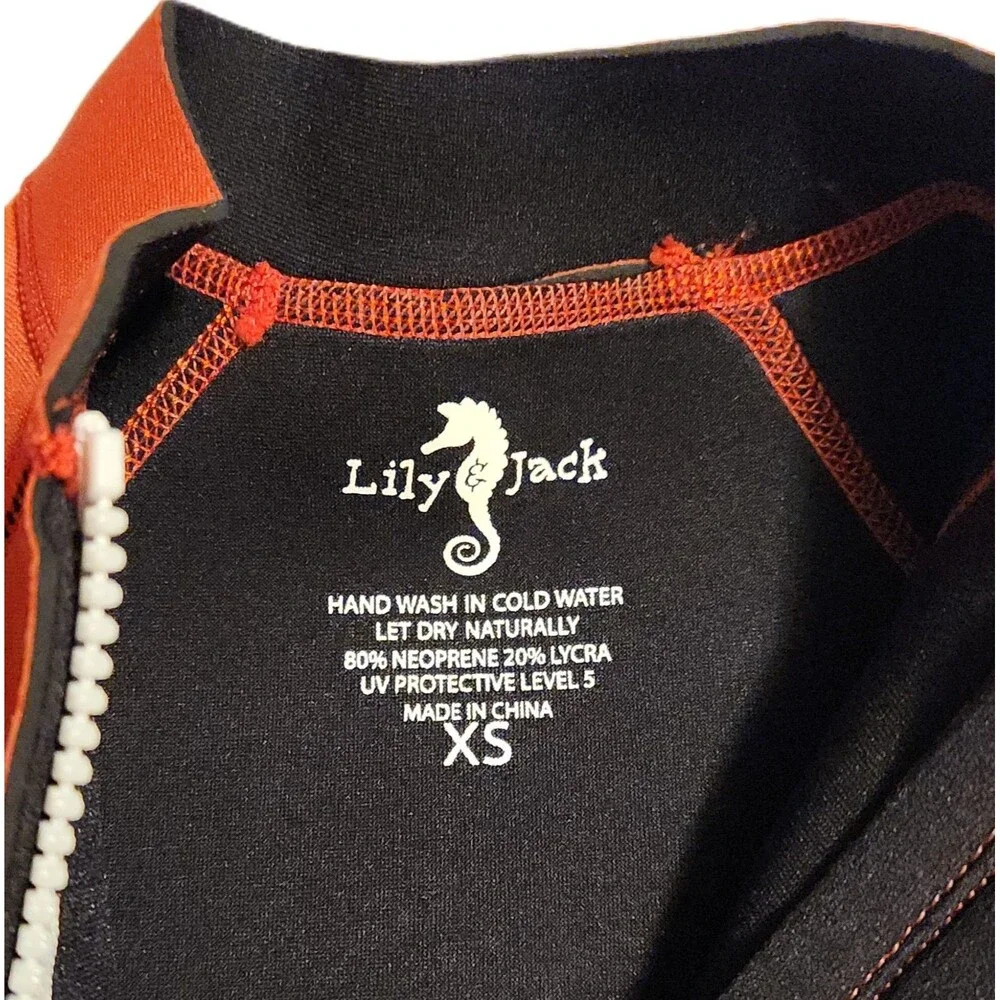 Lily & Jack Baby Wetsuit Short Sleeves Zip Front Red Size XS 6-12 months